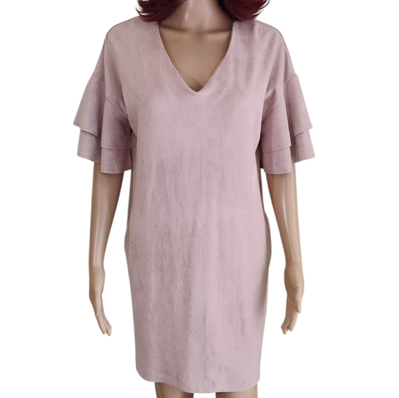 Joh Faux Suede Dress With Pockets - Size Small - Picture 2 of 10